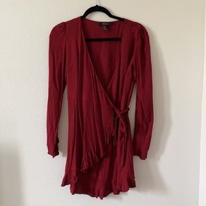 Burgundy mini dress